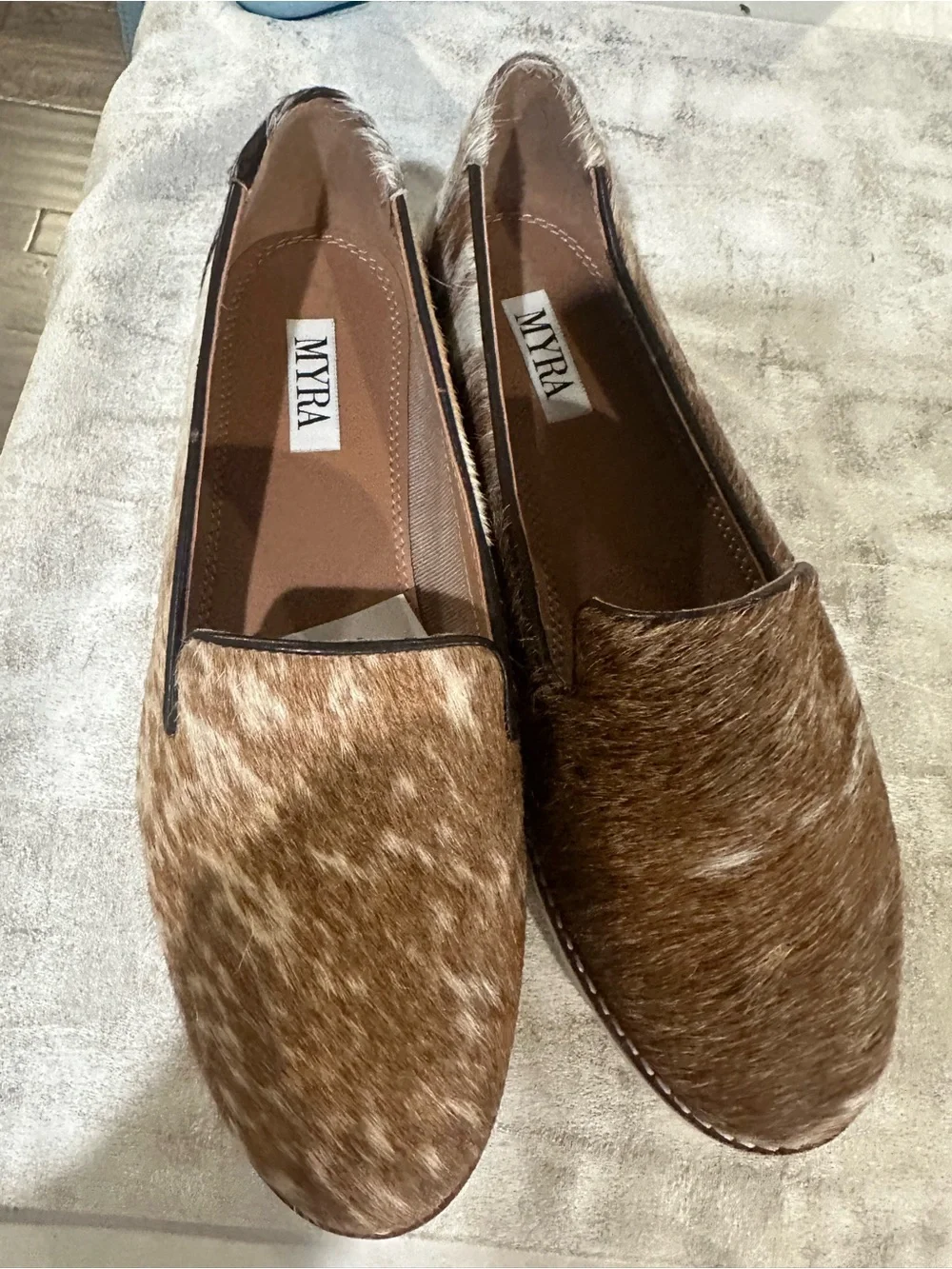 MYRA Hair-On Hide Slip on  Loafers Size 9